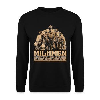 Laitier On s’arrête quand on a fini - Sweat-shirt Unisexe - noir - Devant - Alina (178cm) & Michal (187cm)
