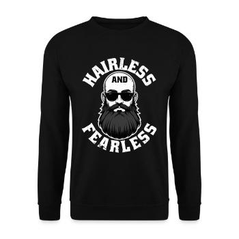 Perte de cheveux chauves Chauve Sans poils et intrépide - Sweat-shirt Unisexe - noir - Devant - Alina (178cm) & Michal (187cm)