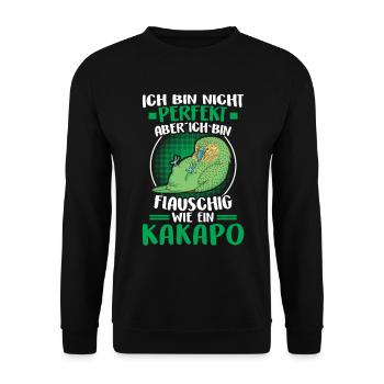 Kakapo is fluffy New Zealand Kakapo - Unisex Sweatshirt - black - Front - Alina (178cm) & Michal (187cm)