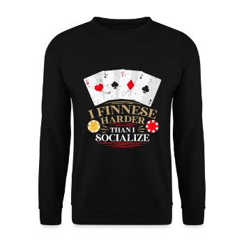 Bridge Spieler - Unisex Pullover - Schwarz - Vorne - Alina (178cm) & Michal (187cm)