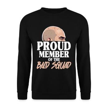 Glatze Glatzkopf est fier d’être membre de l’escouade chauve - Sweat-shirt Unisexe - noir - Devant - Alina (178cm) & Michal (187cm)