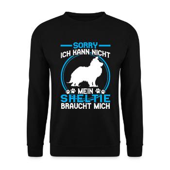 Sheltie Needs Me Shetland Sheepdog - Unisex Sweatshirt - black - Front - Alina (178cm) & Michal (187cm)