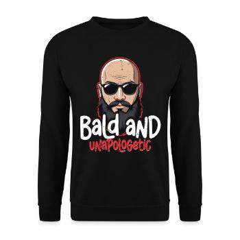 Perte de cheveux chauve Tête chauve et sans excuses - Sweat-shirt Unisexe - noir - Devant - Alina (178cm) & Michal (187cm)