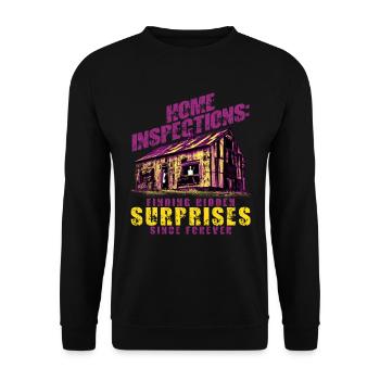Building Surveyor Home Inspections - Unisex Sweatshirt - black - Front - Alina (178cm) & Michal (187cm)