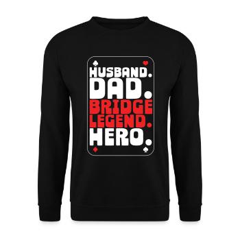 Bridge Player Husband Dad Bridge Legend - Unisex Sweatshirt - black - Front - Alina (178cm) & Michal (187cm)