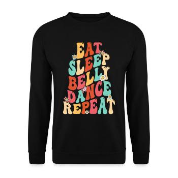 Danse orientale Danse orientale Manger dormir Danse orientale - Sweat-shirt Unisexe - noir - Devant - Alina (178cm) & Michal (187cm)