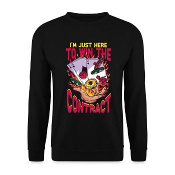 Bridge Player Just Here To Win The Contract - Unisex Sweatshirt - black - Front - Alina (178cm) & Michal (187cm)