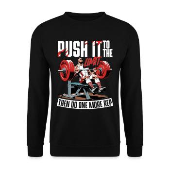 Brusttraining Bodybuilder Fitnessstudio - Unisex Pullover - Schwarz - Vorne - Alina (178cm) & Michal (187cm)
