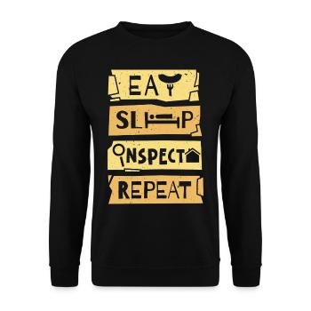 Home Inspector Eat Sleep Inspect - Unisex Sweatshirt - black - Front - Alina (178cm) & Michal (187cm)