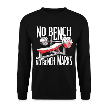 Entraînement de la poitrine Bodybuilders Pas de banc Pas de repères - Sweat-shirt Unisexe - noir - Devant - Alina (178cm) & Michal (187cm)