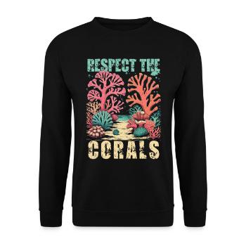 Coral Breeding Coral Breeders Respect The Corals - Unisex Sweatshirt - black - Front - Alina (178cm) & Michal (187cm)