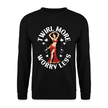 Danse orientale Danseuse orientale Twirl Plus S’inquiéter moins - Sweat-shirt Unisexe - noir - Devant - Alina (178cm) & Michal (187cm)