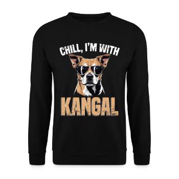 Kangal Hund I'm With Kangal - Unisex Pullover - Schwarz - Vorne - Alina (178cm) & Michal (187cm)