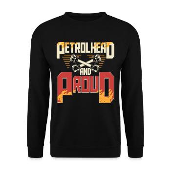 Petrolhead And Proud Auto Tuning Motorsport - Unisex Pullover - Schwarz - Vorne - Alina (178cm) & Michal (187cm)