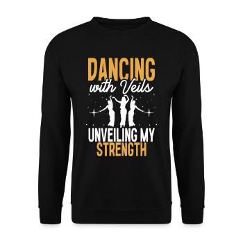 Belly Dance Belly Dancer Dancing With Veils - Unisex Sweatshirt - black - Front - Alina (178cm) & Michal (187cm)