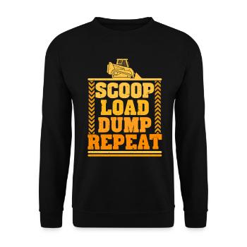 Kompaktlader Skid Steer Operator Scoop Load Dump - Unisex Pullover - Schwarz - Vorne - Alina (178cm) & Michal (187cm)