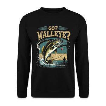Glasseye Perch Zander Angler Vous avez du doré jaune ? - Sweat-shirt Unisexe - noir - Devant - Alina (178cm) & Michal (187cm)