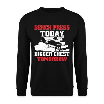 Brusttraining Bodybuilder Bench Press Today - Unisex Pullover - Schwarz - Vorne - Alina (178cm) & Michal (187cm)