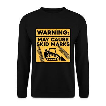 Skid Steer Loader May Cause Skid Marks - Unisex Sweatshirt - black - Front - Alina (178cm) & Michal (187cm)
