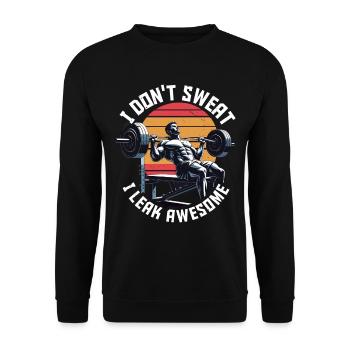 Chest Training Bodybuilder I Leak Awesome - Unisex Sweatshirt - black - Front - Alina (178cm) & Michal (187cm)