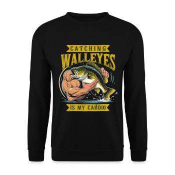 Glasaugenbarsch Zander Catching Walleyes - Unisex Pullover - Schwarz - Vorne - Alina (178cm) & Michal (187cm)