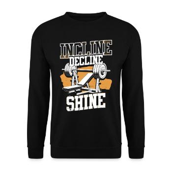 Chest Training Bodybuilder Incline Decline - Unisex Sweatshirt - black - Front - Alina (178cm) & Michal (187cm)