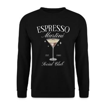 Espresso Martini Cocktail Social Club - Unisex Pullover - Schwarz - Vorne - Alina (178cm) & Michal (187cm)