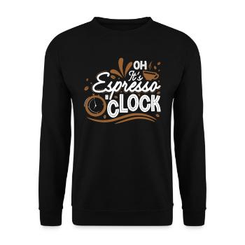 Espresso O'Clock - Unisex Sweatshirt - black - Front - Alina (178cm) & Michal (187cm)