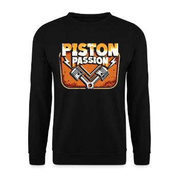 Petrolhead Auto Tuning Motorsport Piston Passion - Unisex Pullover - Schwarz - Vorne - Alina (178cm) & Michal (187cm)