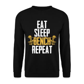 Chest Training Bodybuilder Eat Sleep Bench - Unisex Sweatshirt - black - Front - Alina (178cm) & Michal (187cm)