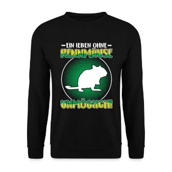 Life without gerbil Rodent Gerbil - Unisex Sweatshirt - black - Front - Alina (178cm) & Michal (187cm)