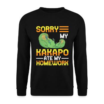 Kakapo Homework Eaten New Zealand Kakapo - Unisex Sweatshirt - black - Front - Alina (178cm) & Michal (187cm)