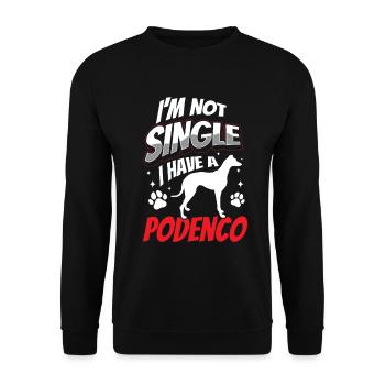 Podenco is a friend Spanish Greyhound - Unisex Sweatshirt - black - Front - Alina (178cm) & Michal (187cm)