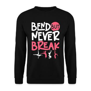 Pole Dancing Poledancing Bend But Never Break - Unisex Sweatshirt - black - Front - Alina (178cm) & Michal (187cm)