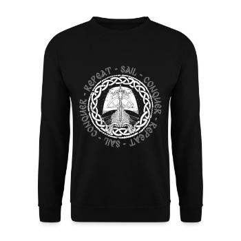 Viking Culture païenne Naviguer Conquérir Répéter - Sweat-shirt Unisexe - noir - Devant - Alina (178cm) & Michal (187cm)