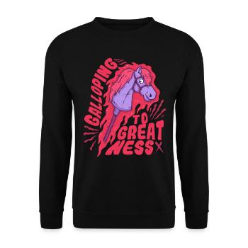 Hobby Horsing Hobby Horses - Unisex Sweatshirt - black - Front - Alina (178cm) & Michal (187cm)