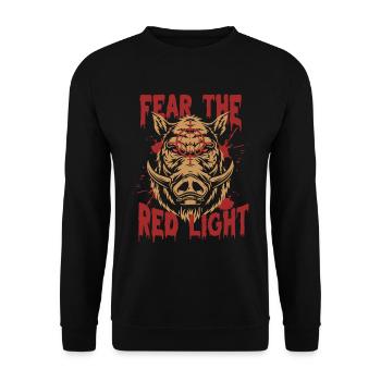 Wild Boar Wild Boar Hunting Fear The Redlight - Unisex Sweatshirt - black - Front - Alina (178cm) & Michal (187cm)