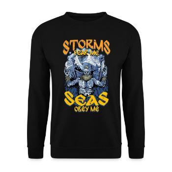 Viking Pagan Culture Storms Fear Me - Unisex Sweatshirt - black - Front - Alina (178cm) & Michal (187cm)