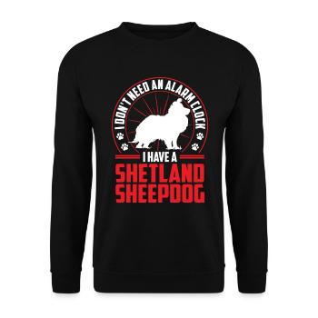 Sheltie est un chien de berger Shetland Alarm - Sweat-shirt Unisexe - noir - Devant - Alina (178cm) & Michal (187cm)