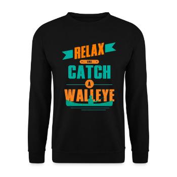 Perche Glasseye Attrapez un doré jaune - Sweat-shirt Unisexe - noir - Devant - Alina (178cm) & Michal (187cm)