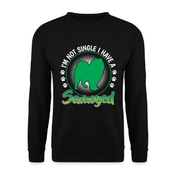 Samojede nicht single Schlittenhund - Unisex Pullover - Schwarz - Vorne - Alina (178cm) & Michal (187cm)