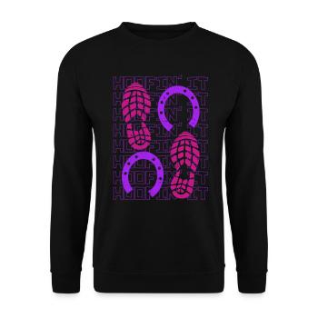 Hobby Horsing Hobby Horses Hoofin It - Unisex Sweatshirt - black - Front - Alina (178cm) & Michal (187cm)