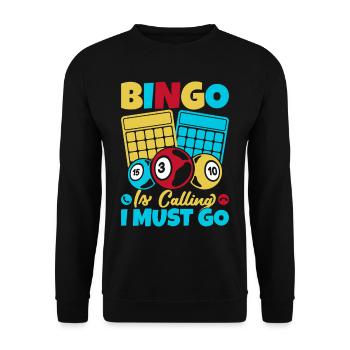 Jeu de bingo Bingo Is Calling Must Go Bingo - Sweat-shirt Unisexe - noir - Devant - Alina (178cm) & Michal (187cm)
