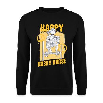 Hobby Horsing Hobby Horses Happy Hobby Horse - Unisex Sweatshirt - black - Front - Alina (178cm) & Michal (187cm)