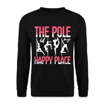 Pole Dancing Poledancing The Pole My Happy Place - Unisex Sweatshirt - black - Front - Alina (178cm) & Michal (187cm)