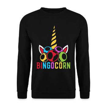 Bingo Game Bingocorn Bingo - Unisex Sweatshirt - black - Front - Alina (178cm) & Michal (187cm)