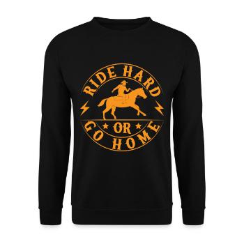 Western Rider Ride Hard Or Go Home Cowgirls - Unisex Pullover - Schwarz - Vorne - Alina (178cm) & Michal (187cm)