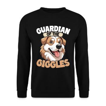 Alabai Dog Guardian Of The Giggles - Unisex Sweatshirt - black - Front - Alina (178cm) & Michal (187cm)