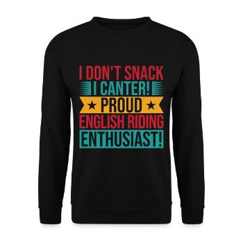 Hobby Horse Rider Proud Enthusiast English Riding - Unisex Pullover - Schwarz - Vorne - Alina (178cm) & Michal (187cm)