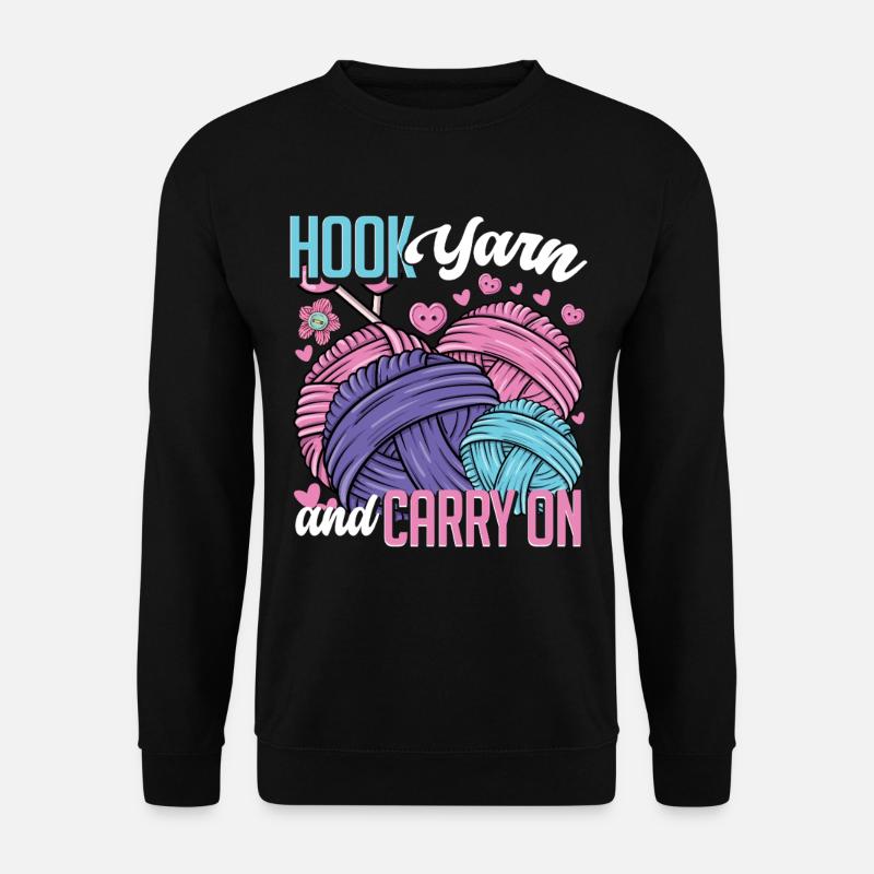 Crochet Knitting - Unisex Sweatshirt - black